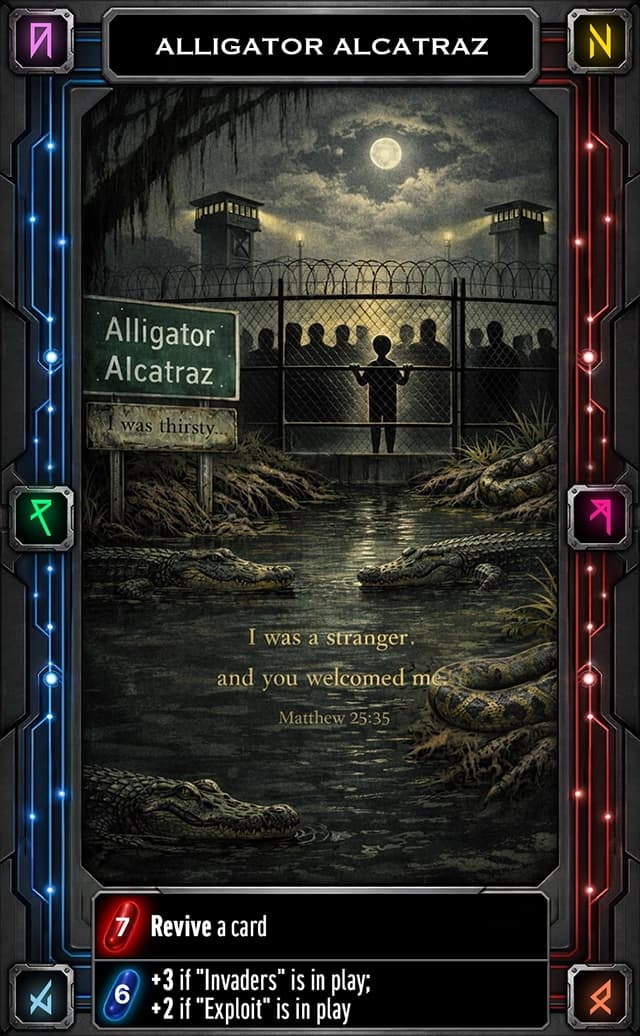 Presidency or Prison prototype card: Alligator Alcatraz