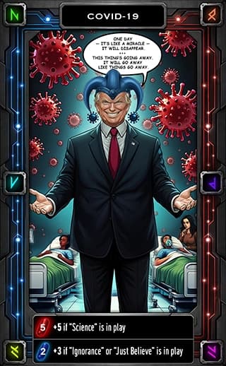 Presidency or Prison prototype card: Covid-19