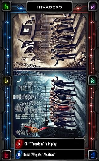 Presidency or Prison prototype card: Invaders