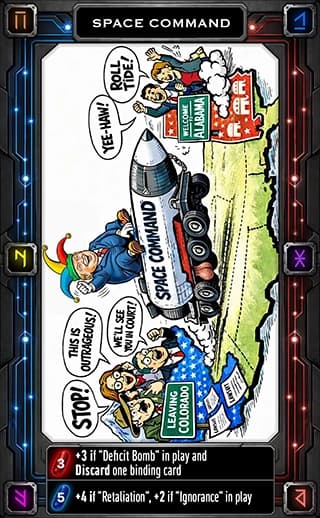 Presidency or Prison prototype card: Space Command