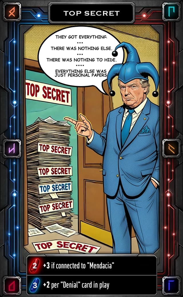 Presidency or Prison prototype card: Top Secret