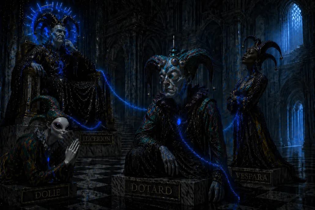 The court of Perditus beneath Lucerion's throne.